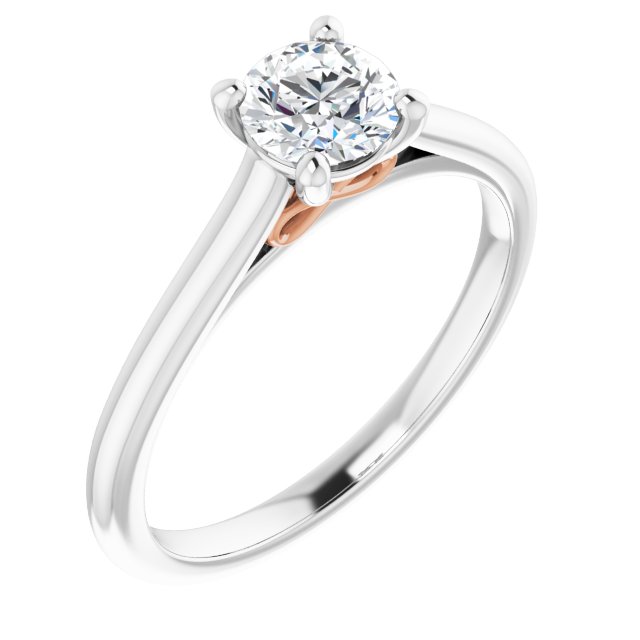 0.50 Carat White Gold Round Brilliant Moissanite Solitaire Engagement Ring