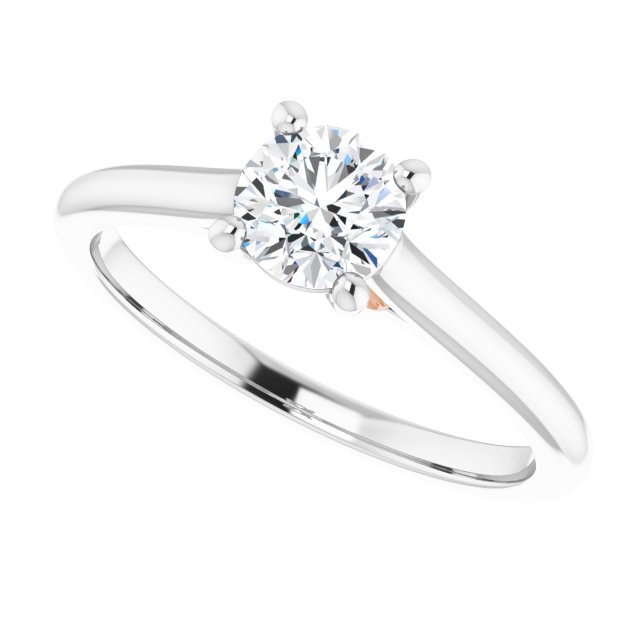 0.50 Carat White Gold Round Brilliant Moissanite Solitaire Engagement Ring