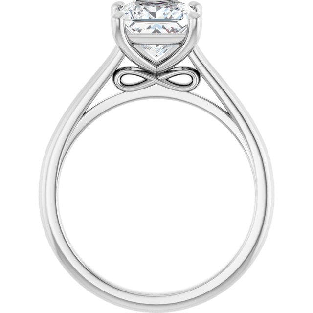 1.5 Carat Continuum Silver Princess Brilliant Moissanite Solitaire Engagement Ring