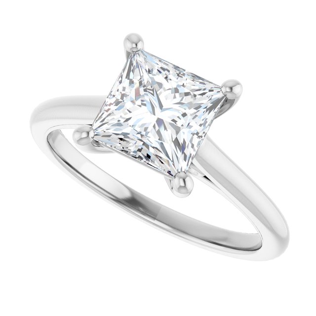 1.5 Carat Continuum Silver Princess Brilliant Moissanite Solitaire Engagement Ring