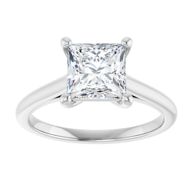 1.5 Carat Continuum Silver Princess Brilliant Moissanite Solitaire Engagement Ring