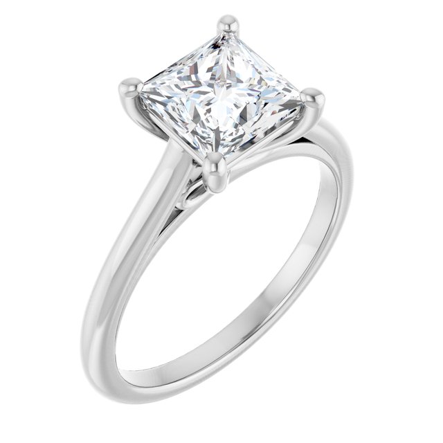 1.5 Carat Continuum Silver Princess Brilliant Moissanite Solitaire Engagement Ring