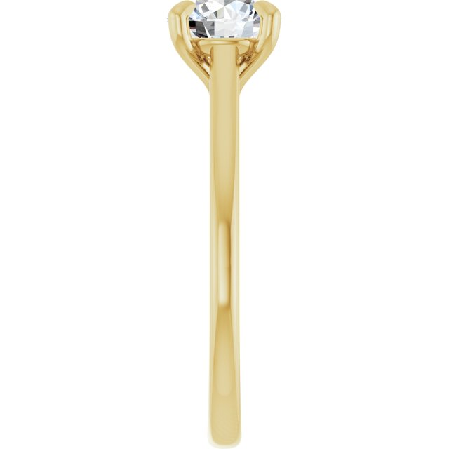 1 Carat Yellow Gold Round Brilliant Moissanite Solitaire Engagement Ring