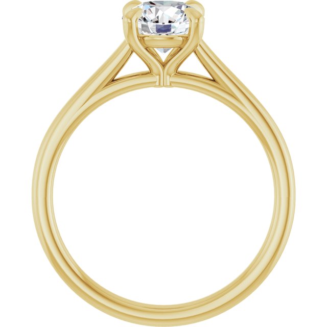 1 Carat Yellow Gold Round Brilliant Moissanite Solitaire Engagement Ring