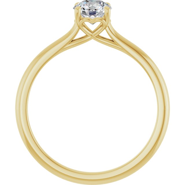 0.50 Carat Yellow Gold Round Brilliant Moissanite Solitaire Engagement Ring