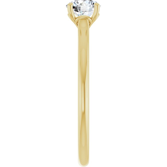 0.50 Carat Yellow Gold Round Brilliant Moissanite Solitaire Engagement Ring