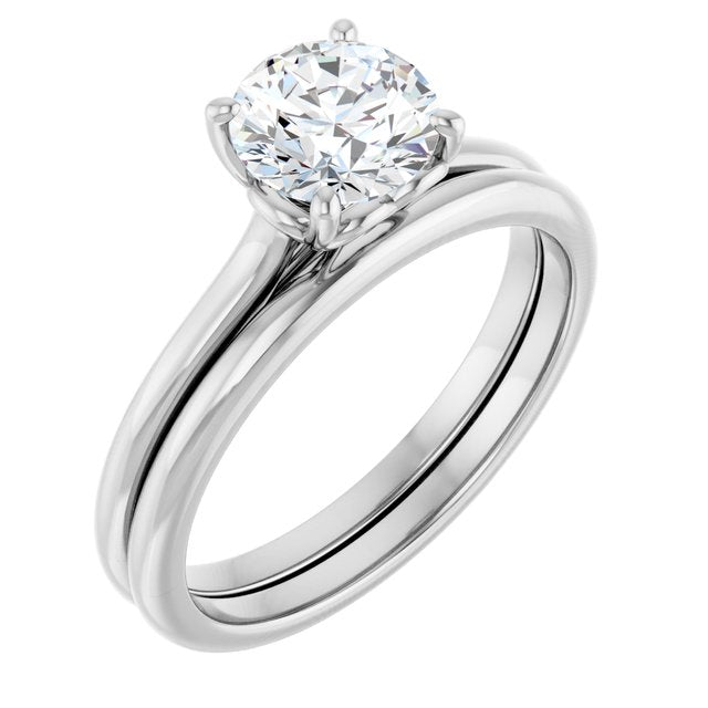 One Carat Love Heart Moissanite Engagement Ring