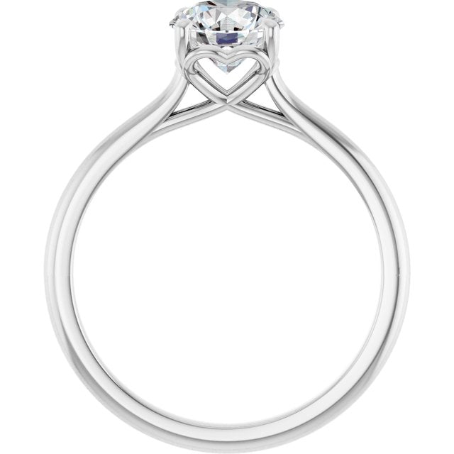 One Carat Love Heart Moissanite Engagement Ring