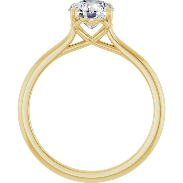 One Carat Love Heart Moissanite Engagement Ring