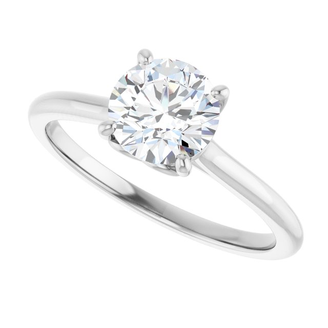 One Carat Love Heart Moissanite Engagement Ring