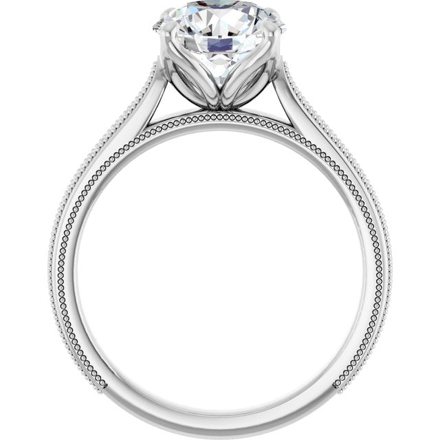 2.5 Carat Continuum Silver Round Brilliant Moissanite Solitaire Engagement Ring