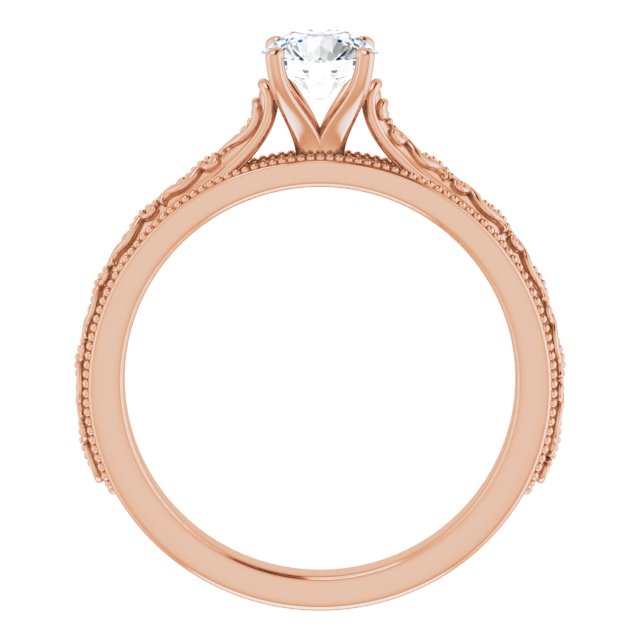 0.50 Carat Rose Gold Round Brilliant Moissanite Solitaire Engagement Ring