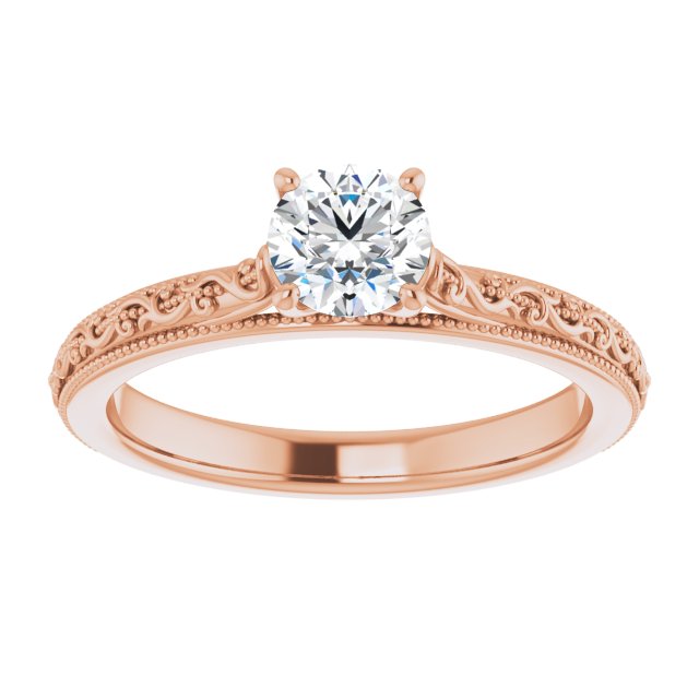 0.50 Carat Rose Gold Round Brilliant Moissanite Solitaire Engagement Ring