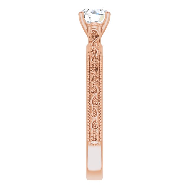 0.50 Carat Rose Gold Round Brilliant Moissanite Solitaire Engagement Ring