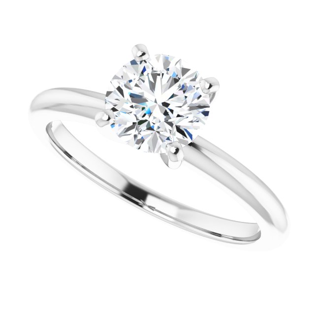 One Carat Round Brilliant Lab Grown Diamond Solitaire Engagement Ring