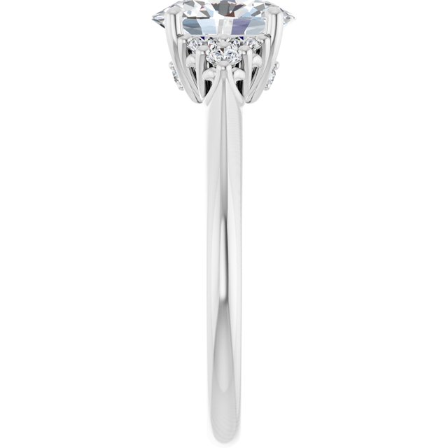 1.25 Carat Continuum Silver Oval Brilliant Moissanite Accented Engagement Ring