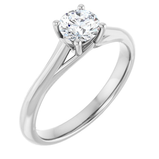 Half Carat Round Brilliant Moissanite Engagement Ring