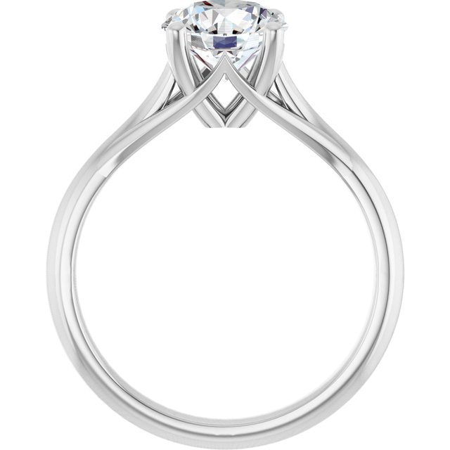 1.5 Carat Continuum Silver Round Brilliant Moissanite Solitaire Engagement Ring