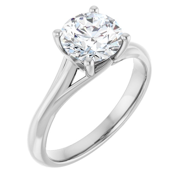 1.5 Carat Continuum Silver Round Brilliant Moissanite Solitaire Engagement Ring