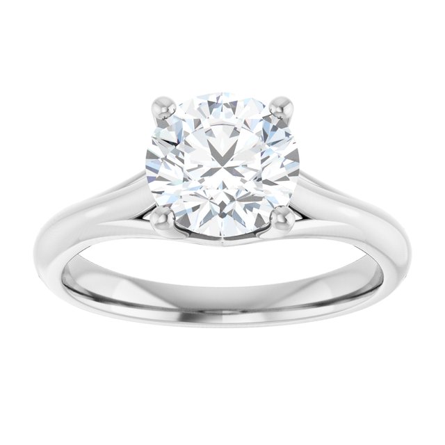 1.5 Carat Continuum Silver Round Brilliant Moissanite Solitaire Engagement Ring