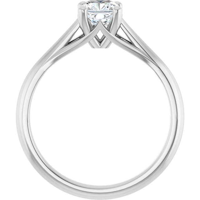 0.50 Carat White Gold Cushion Brilliant Moissanite Solitaire Engagement Ring