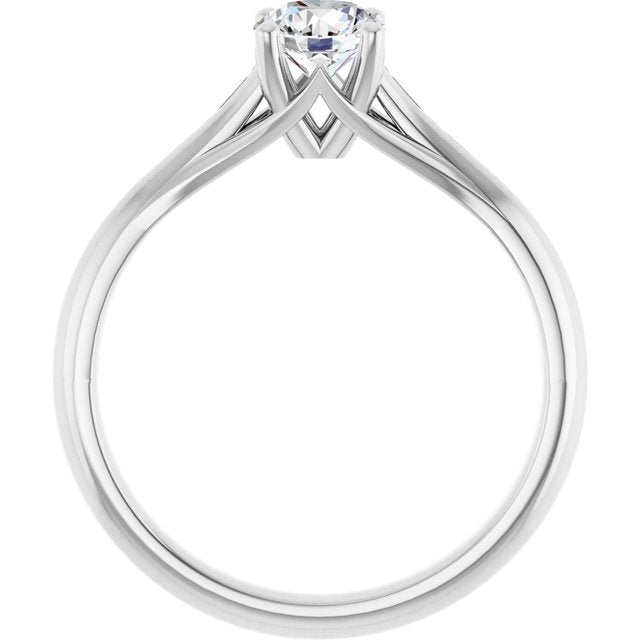 Half Carat Round Brilliant Moissanite Engagement Ring