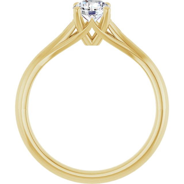 0.50 Carat Yellow Gold Round Brilliant Moissanite Solitaire Engagement Ring