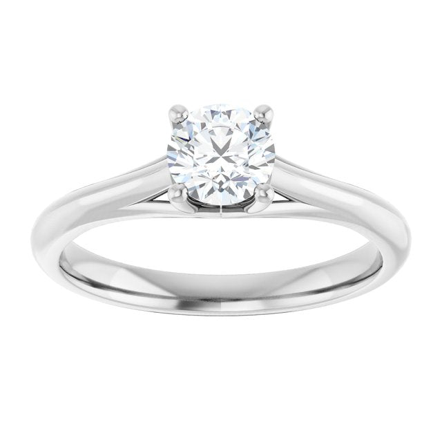 Half Carat Round Brilliant Moissanite Engagement Ring