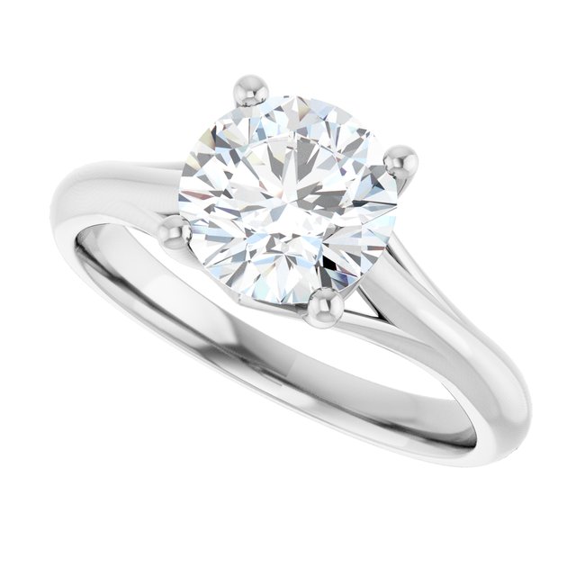 1.5 Carat Continuum Silver Round Brilliant Moissanite Solitaire Engagement Ring