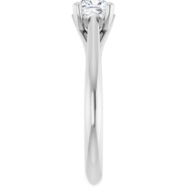 0.50 Carat White Gold Cushion Brilliant Moissanite Solitaire Engagement Ring