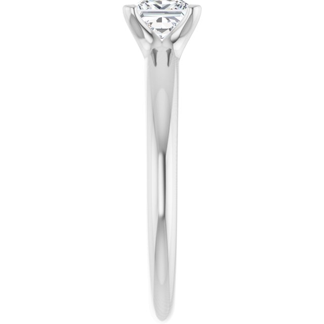 0.75 Carat White Gold Princess Brilliant Moissanite Solitaire Engagement Ring