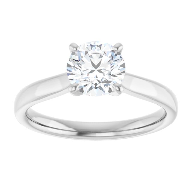 1 Carat Continuum Silver Round Brilliant Moissanite Solitaire Engagement Ring