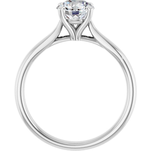 1 Carat Continuum Silver Round Brilliant Moissanite Solitaire Engagement Ring