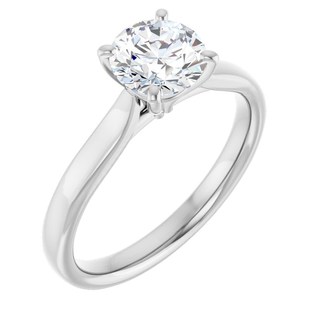 1 Carat Continuum Silver Round Brilliant Moissanite Solitaire Engagement Ring