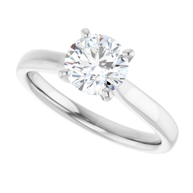 1 Carat Continuum Silver Round Brilliant Moissanite Solitaire Engagement Ring