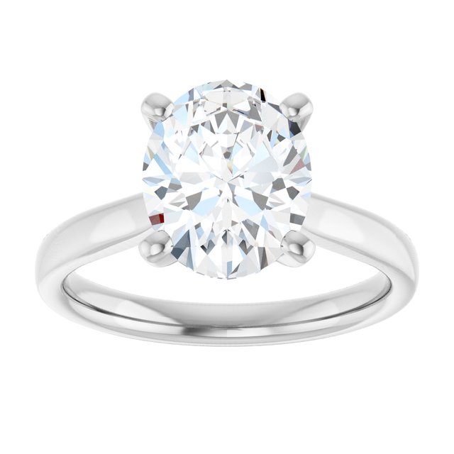 2.5 Carat Continuum Silver Oval Brilliant Moissanite Solitaire Engagement Ring