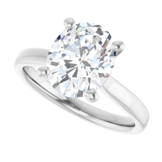 2.5 Carat Continuum Silver Oval Brilliant Moissanite Solitaire Engagement Ring