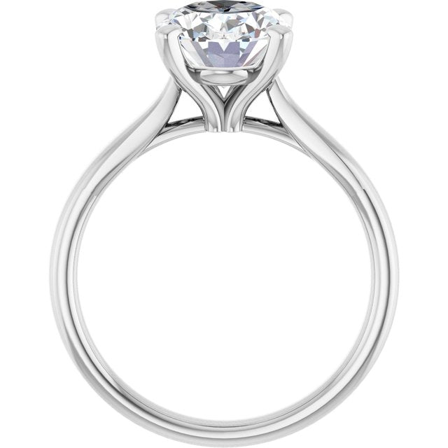 2.5 Carat Continuum Silver Oval Brilliant Moissanite Solitaire Engagement Ring