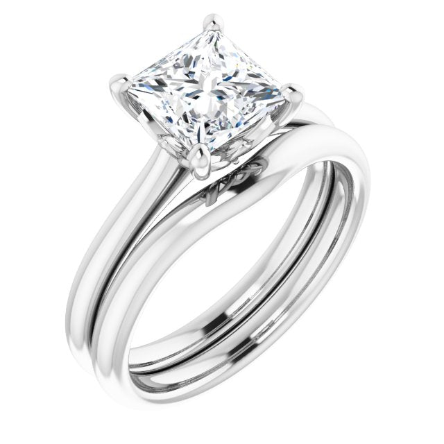 Two Carat Princess Cut LG Diamond Solitaire Engagement Ring