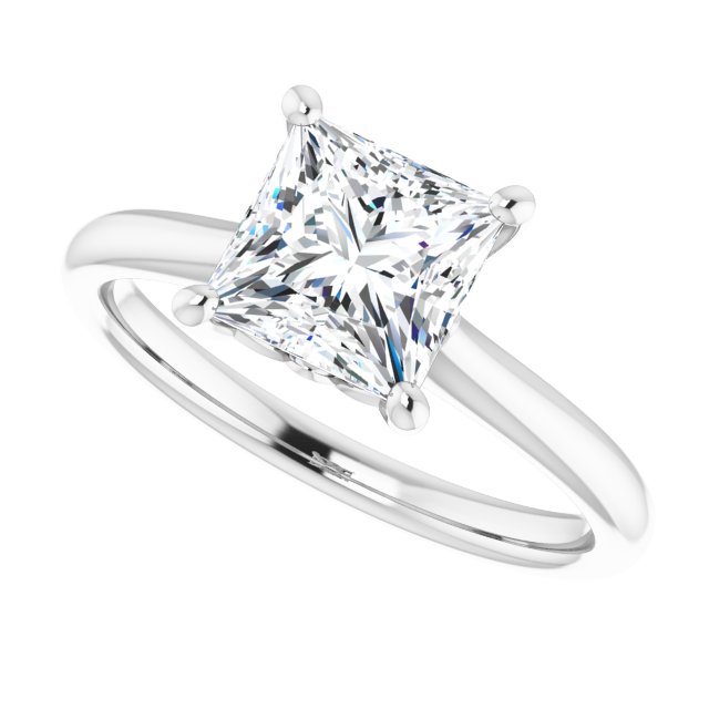 Two Carat Princess Cut LG Diamond Solitaire Engagement Ring