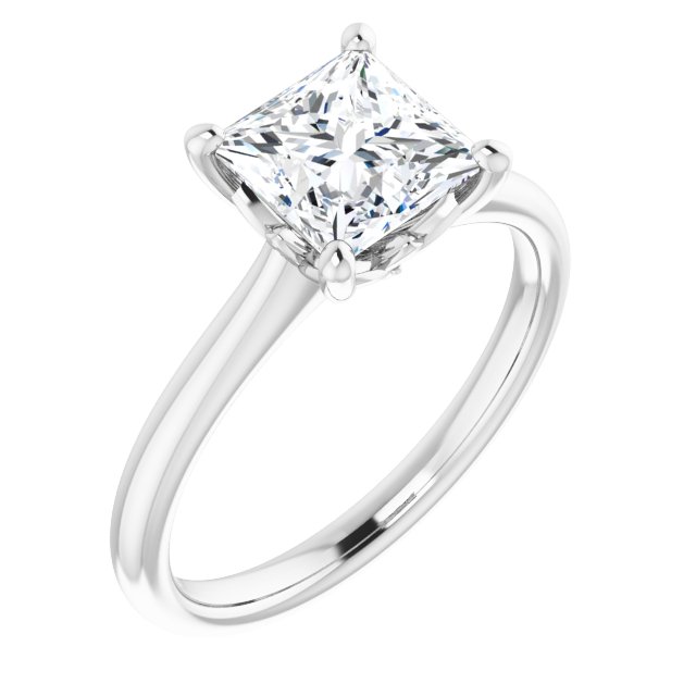 Two Carat Princess Cut LG Diamond Solitaire Engagement Ring