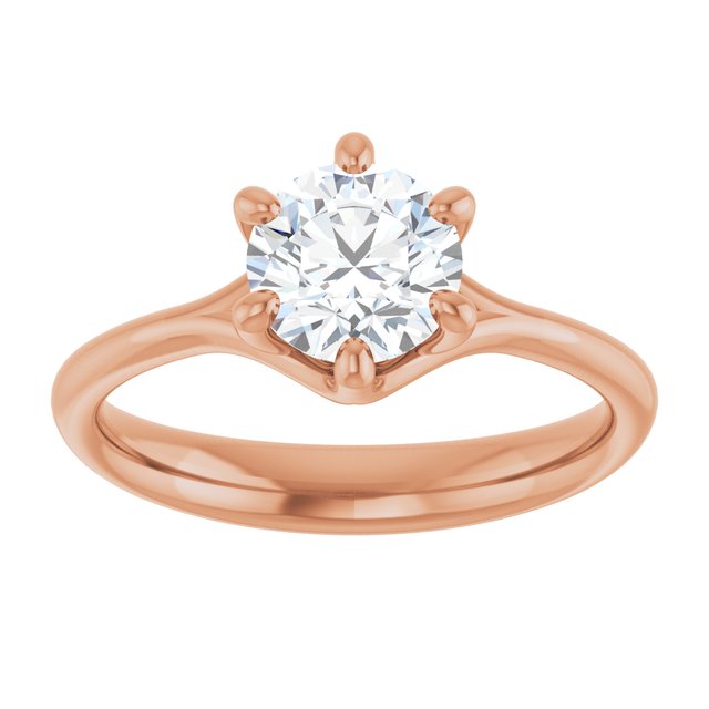 One Carat Round Moissanite Engagement Ring