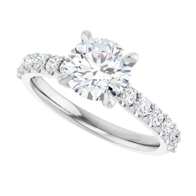 1.25 Carat Continuum Silver Round Brilliant Moissanite Accented Engagement Ring