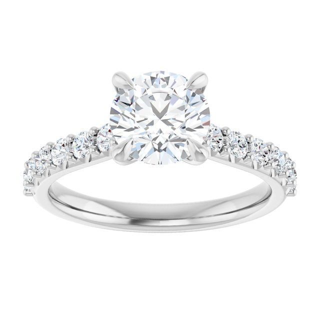 1.25 Carat Continuum Silver Round Brilliant Moissanite Accented Engagement Ring