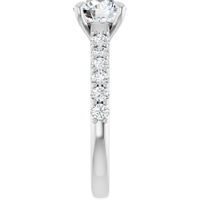 1.25 Carat Continuum Silver Round Brilliant Moissanite Accented Engagement Ring