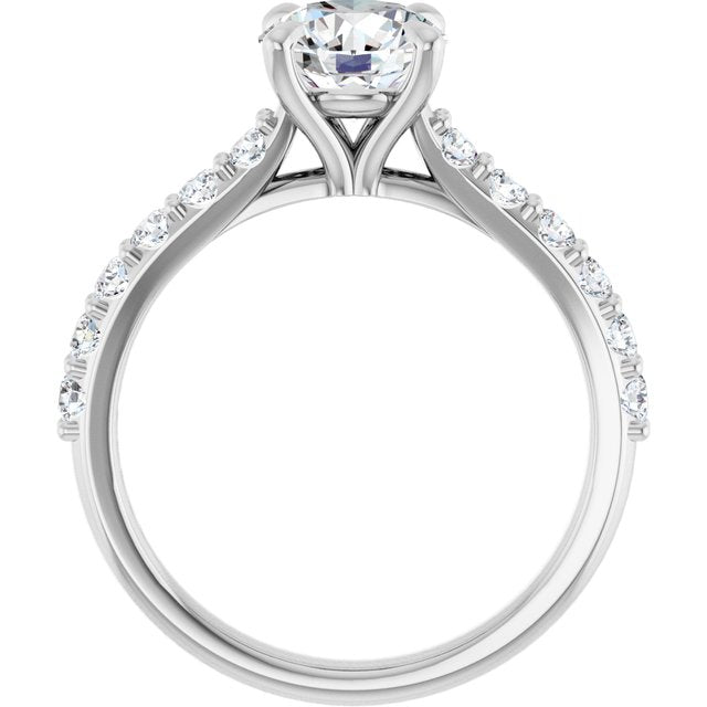 1.25 Carat Continuum Silver Round Brilliant Moissanite Accented Engagement Ring