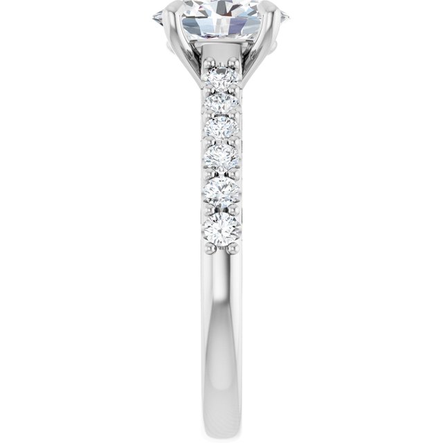 1.25 Carat Continuum Silver Oval Brilliant Moissanite Accented Engagement Ring