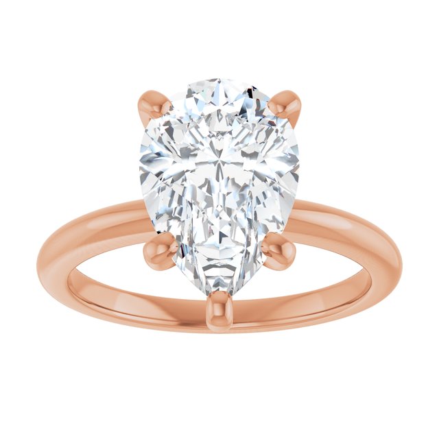 Three Carat Pear Shape Moissanite Solitaire Engagement Ring