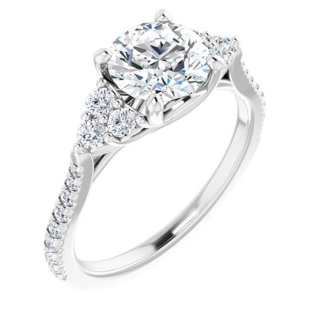 Platinum 7 mm Round French-Set Engagement Ring for Alfred