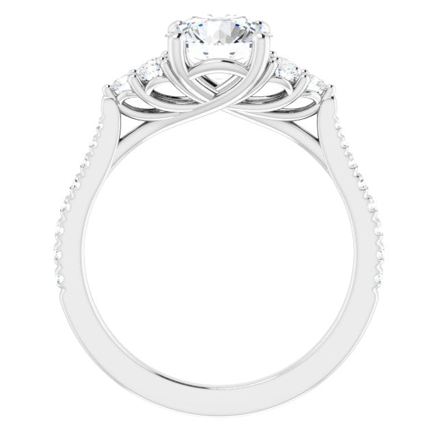 Platinum 7 mm Round French-Set Engagement Ring for Alfred